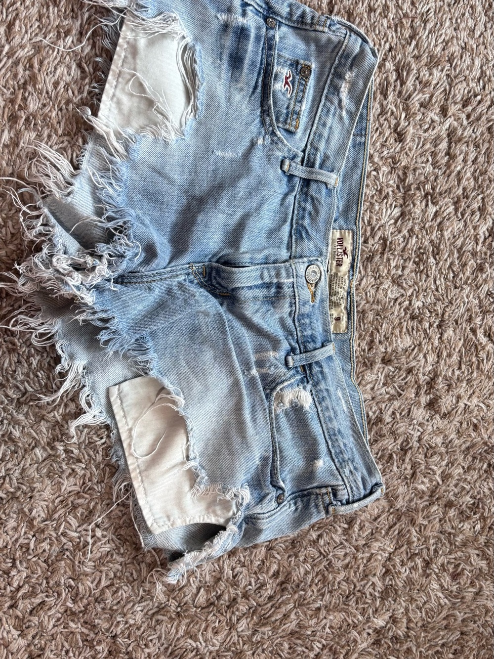 Hollister Distressed Light Blue Denim Cutoff Shorts